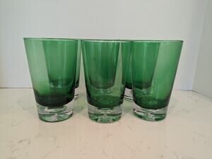 Green Bubble Glasses Set Of Six New 6 Inches Tall Highball By Home Essentials.